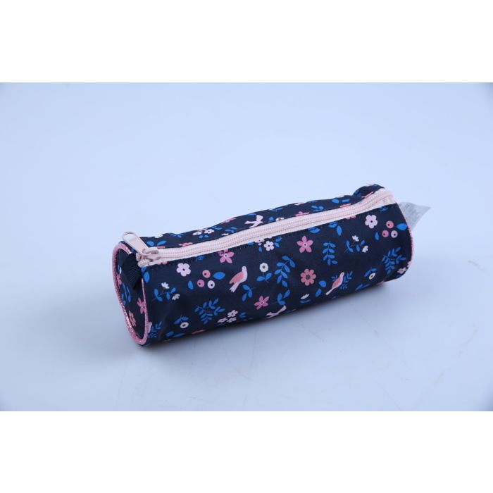 TROUSSE 1 ZIP BLEU MOTIF FLEUR