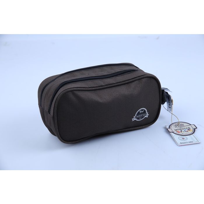 TROUSSE OVALE 2 ZIPS COULEUR UNI