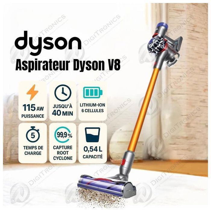 Dyson V8 Aspirateur balai sans fil, 115 AW, 40 min d’autonomie + Full accessoires