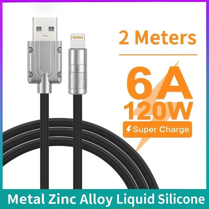 Cable iphone Lightning USB  120W fast charge et data câble compatible pour tous les telephone