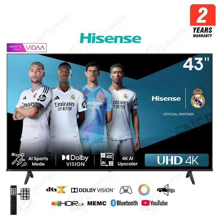 Smart TV 43" - HISENSE - A6N - 4K Ultra HD - Dolby Vision - Garantie 2 ans