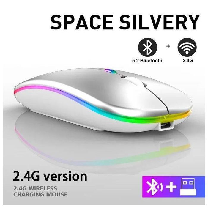 Souris sans fil - GENERIC - Modèle inconnu - Bluetooth et 2.4G - RGB - Rechargeable silencieuse