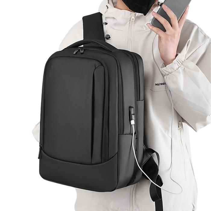 Sac à dos pour ordinateur 14p, confortable, design moderne, voyages, étudiants-noir