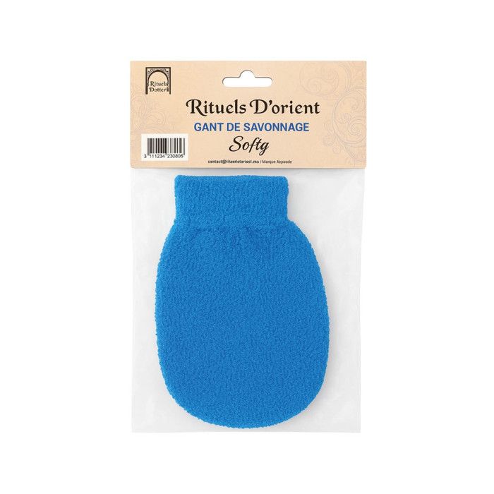 Gant de Savonnage - RITUELS D'ORIENT - Softy - Bleu - Peaux Sensibles - Mixte