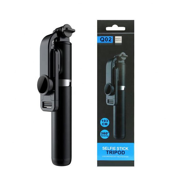 Perche Selfie 3 en 1 en Aluminium avec Trépied et Télécommande Bluetooth – Extensible jusqu'à 103 cm