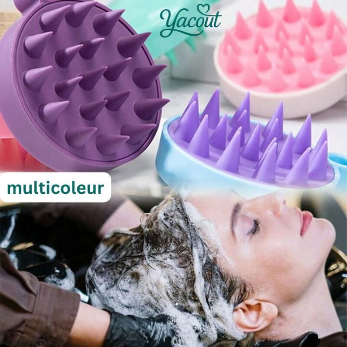 Brosse de Massage Cuir Chevelu Multifonction  -Multicolore
