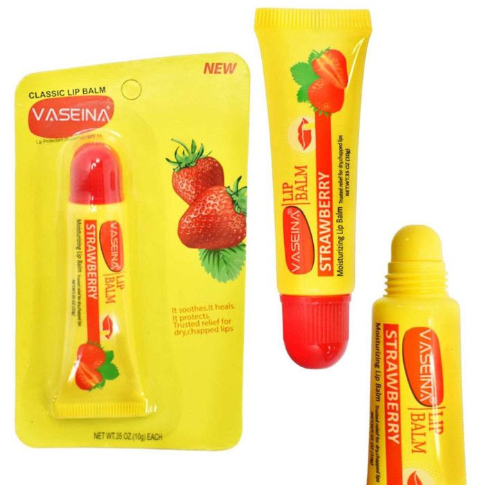 Baume à Lèvres - VASEINA - Hydratant - Fraise - SPF15 - Multicolore