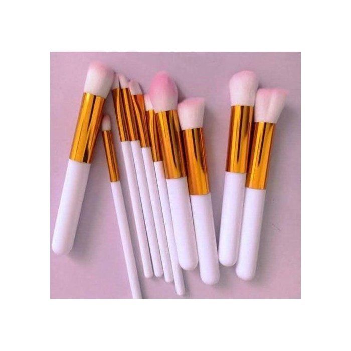 10 Pinceaux de maquillage outils de beauté professionnelle, Couleur blanche