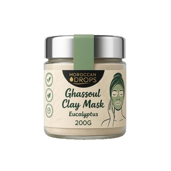 Masque Ghassoul à l’Eucalyptus – Purifiant Visage & Corps – 200g