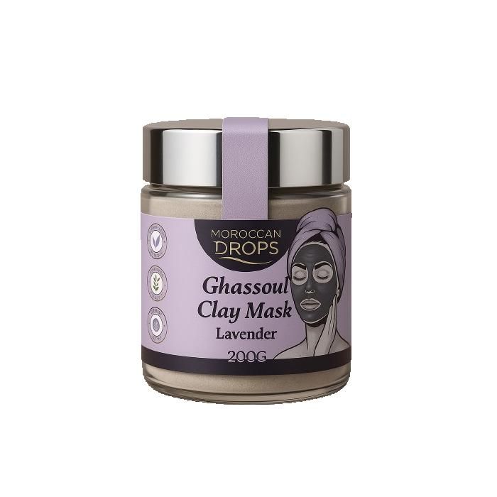 Masque Ghassoul à la Lavande – Purifiant & Apaisant Visage & Corps – 200ml