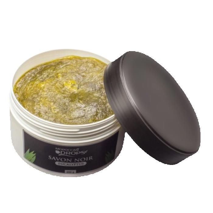 Savon Noir Marocain 200 g – Eucalyptus – Exfoliant & Soin Hammam Traditionnel
