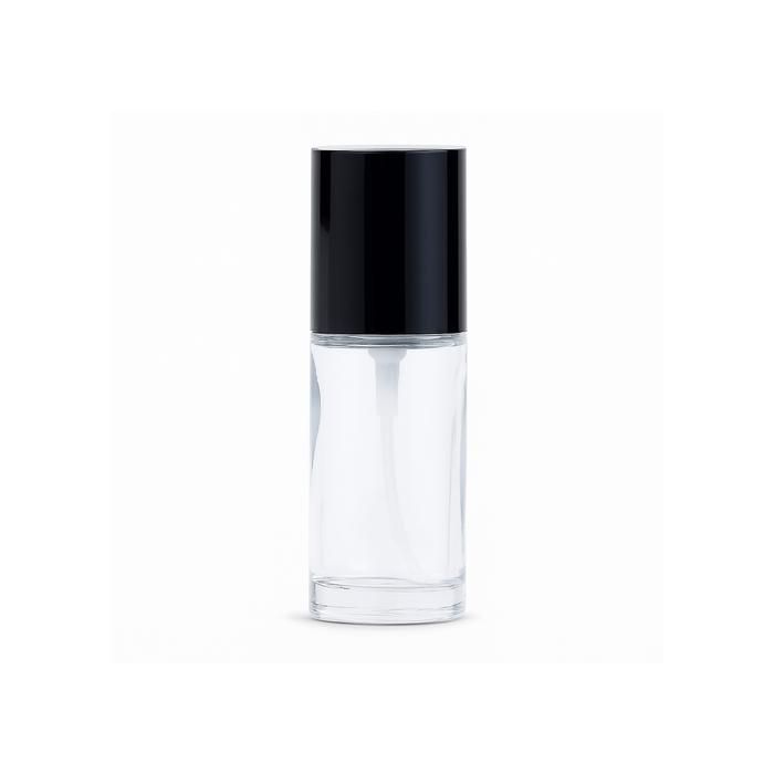 Flacon en Verre Transparent 30ml – Pompe à Vis 18mm, Rechargeable & Élégant