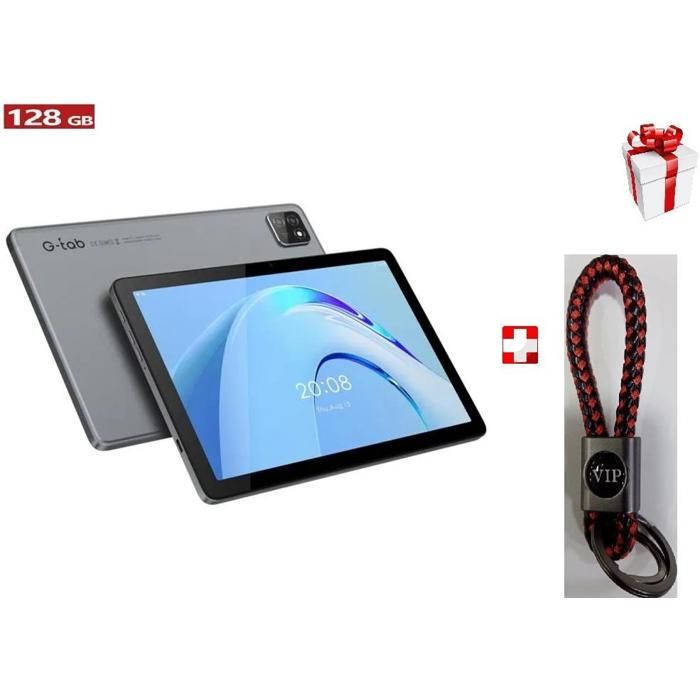 G-Tab Tablette T11 4G 10,1" Ram 8 Go (4+4)stockage128 Go 13Mpx 6580 mAh+Porte cle cadeau couleur selon la disponibilite-Gray