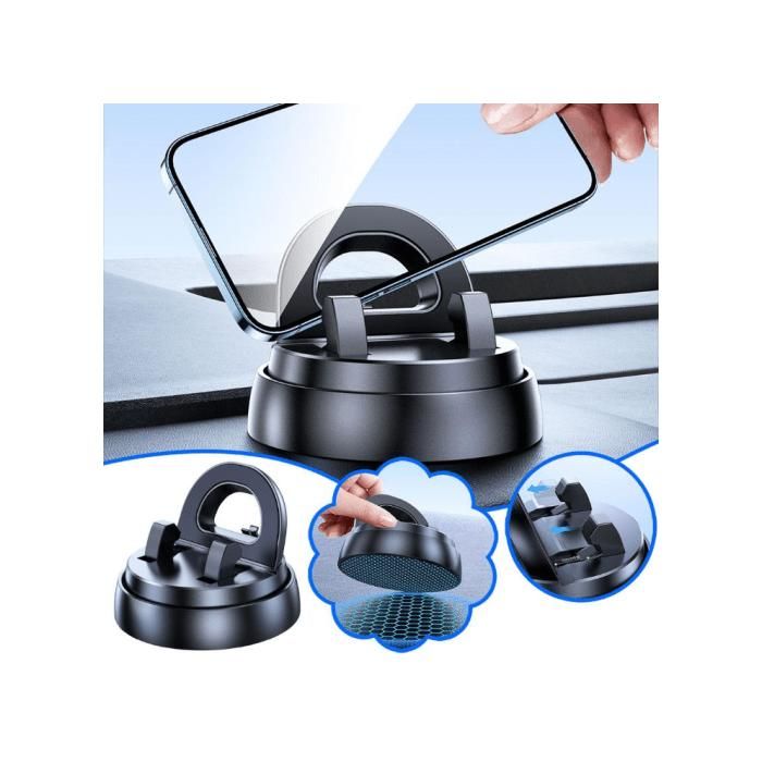 Support téléphone voiture 360° – Fixation tableau de bord antidérapante en silicone