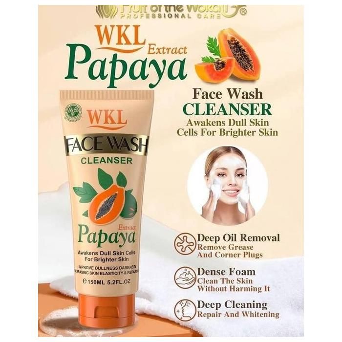 WKL Gel Nettoyant Visage Papaye – Éclat & Douceur