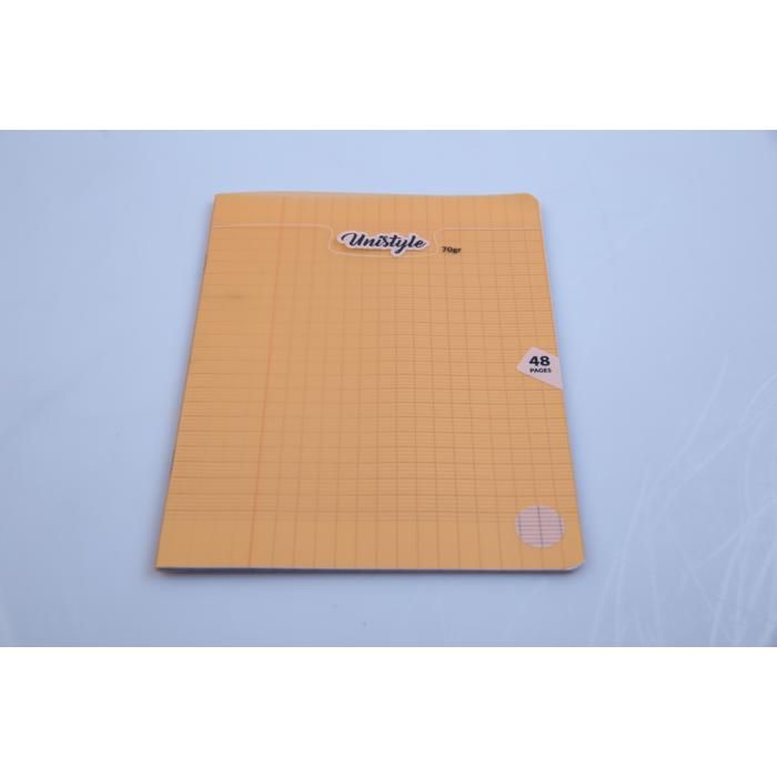 Cahier piqué en polypropylène transparent – 48 pages – quadrillage 10x10 – format A5 – 70g – Unistyle