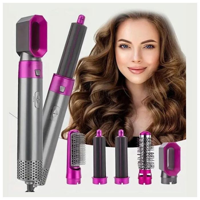 Brosse à cheveux 5 en 1, sèche-cheveux lisseur avec peigne, style à Air chaud