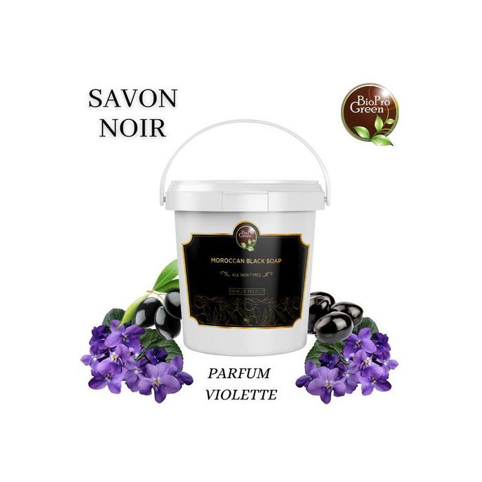 Savon noir - BIO PRO GREEN - Violette sabone beldi - 100% naturel - Purifiant - Minéral