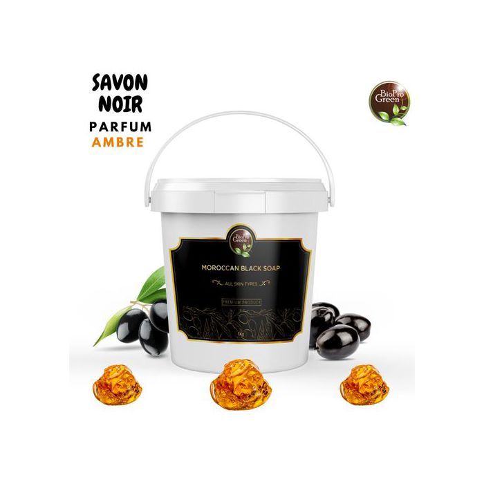 Savon noir - BIO PRO GREEN - Parfum Ambre - Minéral - Pour adultes - Mixte