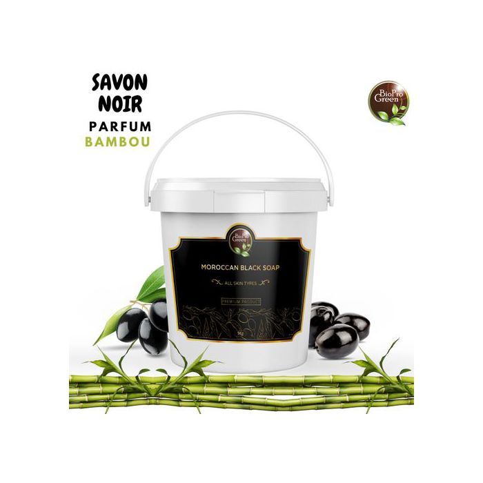 Savon noir - BIO PRO GREEN - Parfum Bambou - Exfoliant - Purifiant - Naturel