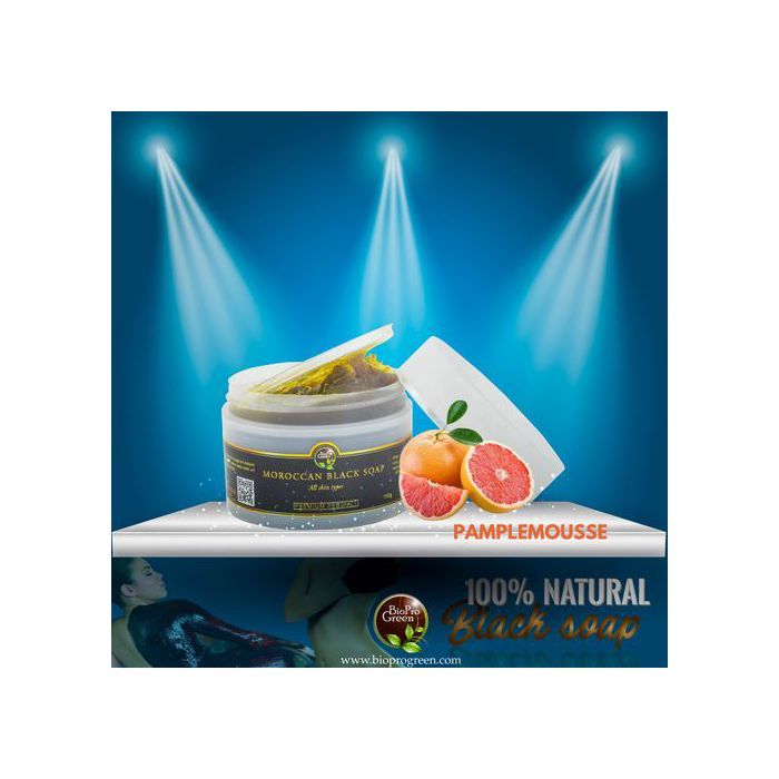 Savon noir - BIO PRO GREEN - Marocain - Parfumé au pamplemousse - Exfoliant - Hydratant