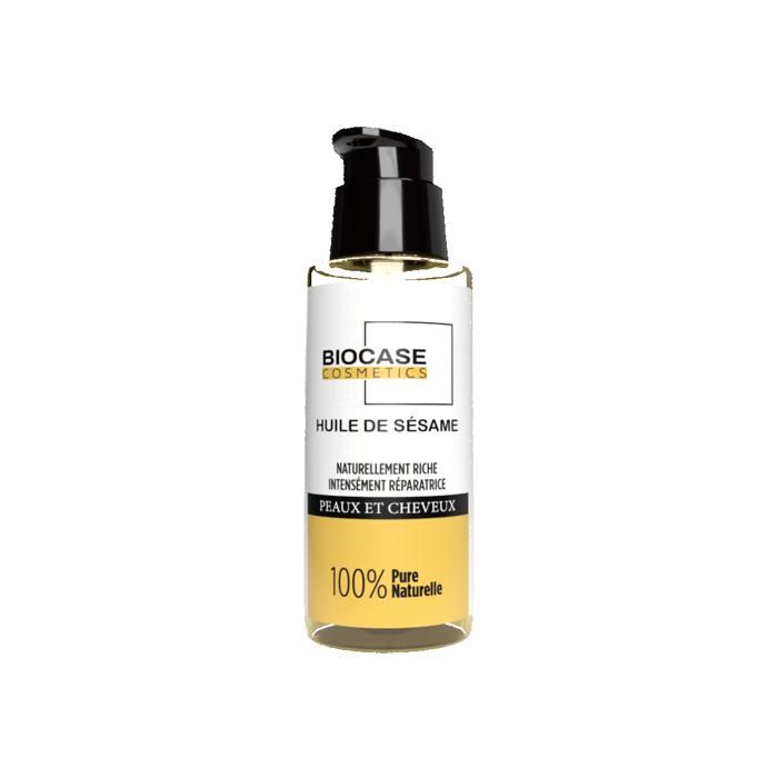 Huile Végétale - Biocase Cosmetics - Sésame - 30ml - Hydratante - Pour Cheveux Abîmés