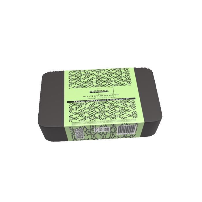 Savon solide - Biocase Cosmetics - Charbon actif - Détoxifiant - Peaux grasses