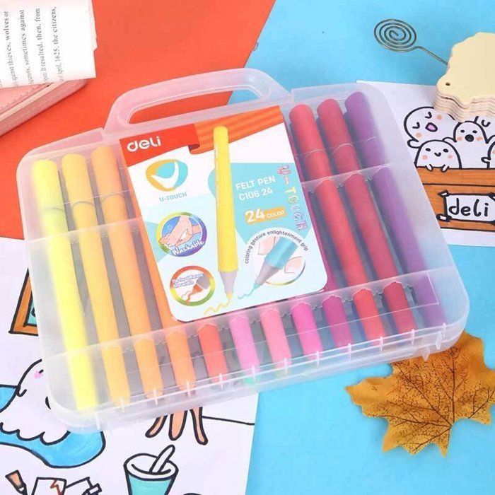 Boîte de 24 Feutres de Couleur – Deli U-Touch (modèle C106-24)