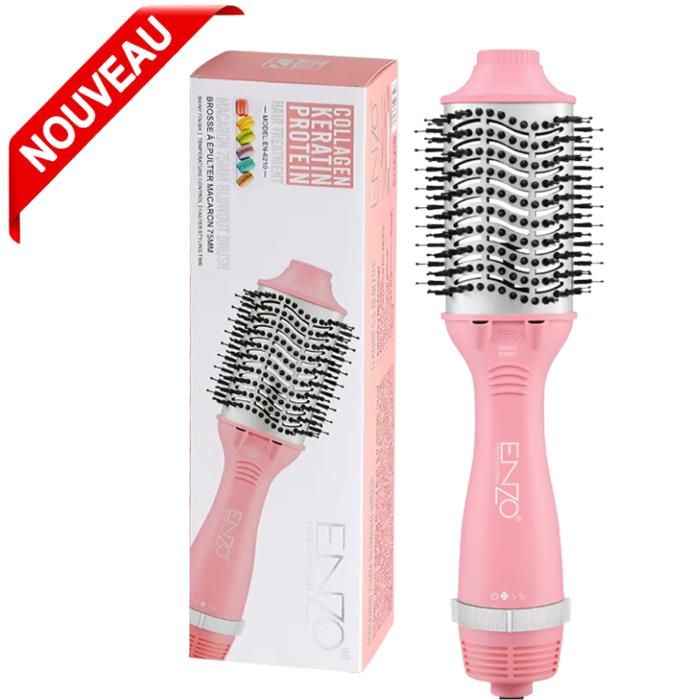 Brosse Sèche-Cheveux Lissante Volumisante Rotative à Air Chaud Professionnel 3 en 1 EN-6210