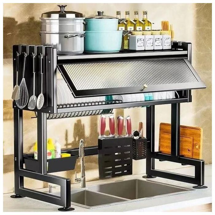 Égouttoir à Vaisselle en Acier Inoxydable - Organisateur de Cuisine Pratique et Durable