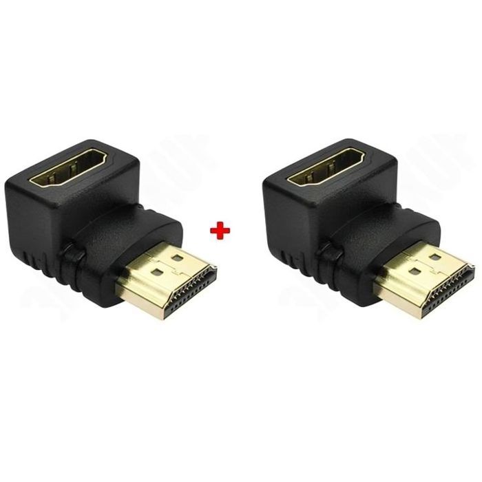 Adaptateur HDMI - GENERIC - Mâle vers Femelle - Angle Droit 90° - 1920x1080p - 10,2 Gbps