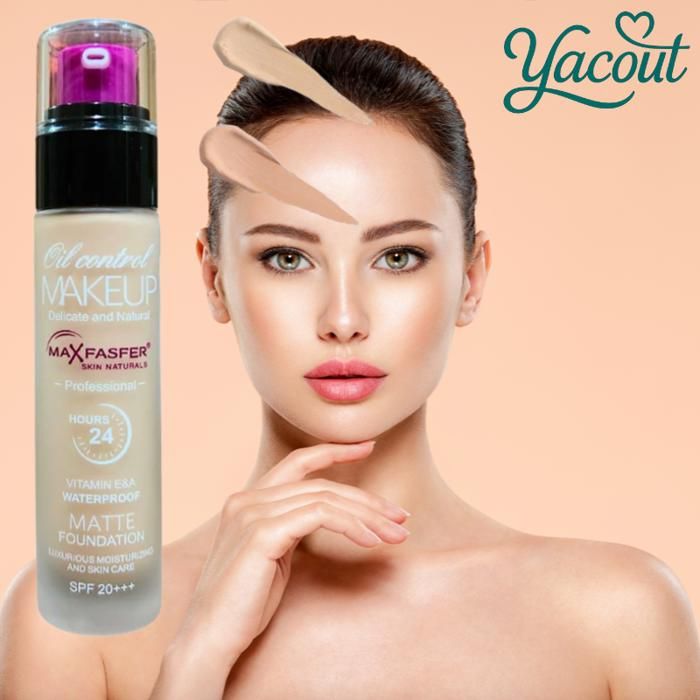 - MaxFasfer Fond de teint mat – Oil Control, SPF 20+++