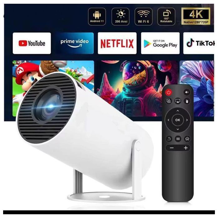 Projecteur portable HY300 Android Wi-Fi 180° ULTRA HD 4K Bluetooth