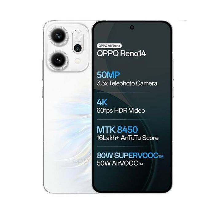 Oppo Smartphone Reno 14 5G, 12GB Ram, 512GB Stockage 50 Mpx - Opal white