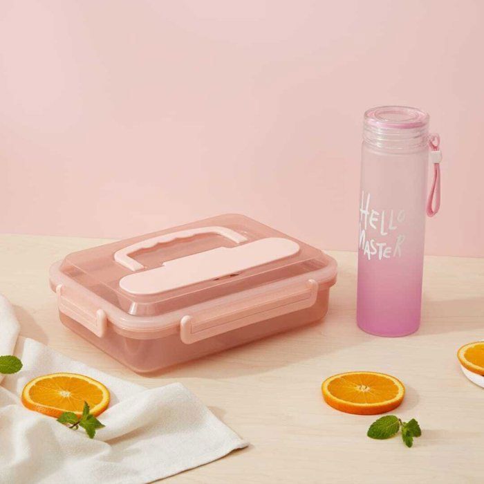 Pack Lunch Box Chauffante Électrique - AYA HOME - 900ml - Inox Amovible - 3 Compartiments - Rose et Blanc