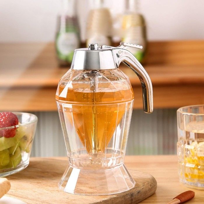 Distributeur de miel - AYA HOME - 180 ml - Sans goutte - Design élégant - Utilisation à une main