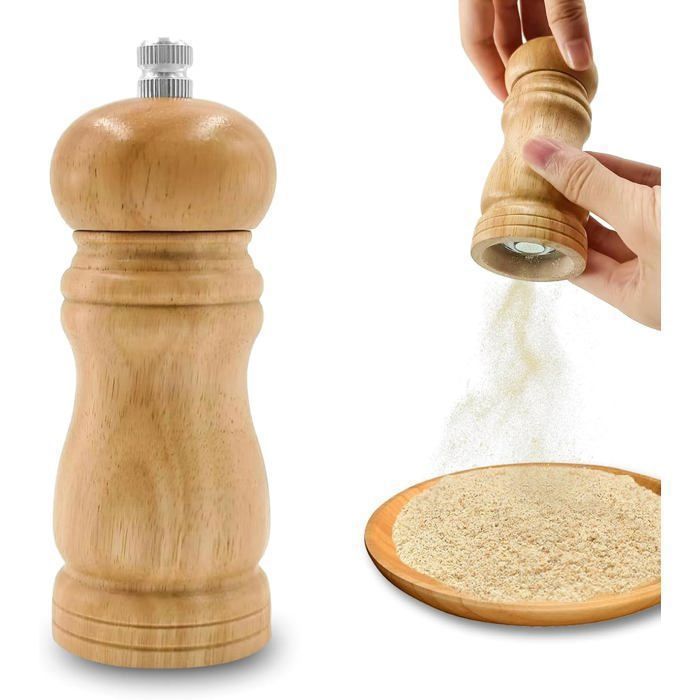Moulin à Poivre et Épices Manuel en Bambou – Design Élégant – Couleur Naturelle-21/2cm