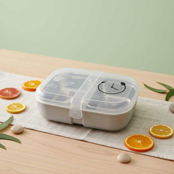 Lunch box - AYA HOME - Inox - 2 compartiments - Couverts inclus - 900 ml