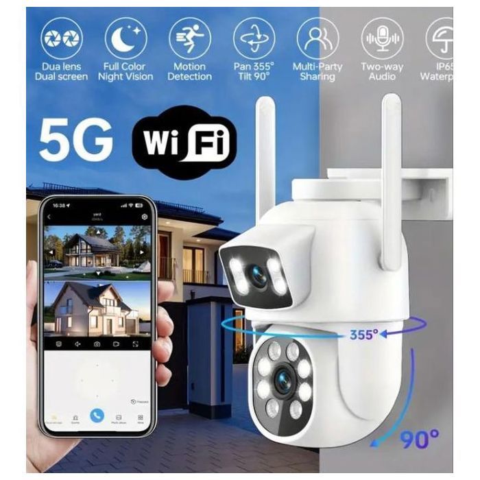 Caméra de sécurité - GENERIC - ZHXINSD - WiFi - Vision nocturne - 360° inclinable