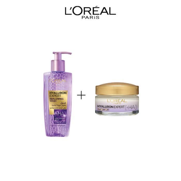 L'oreal LOT Gel Wash Hyaluron 200ml + Creme Jour 200ml