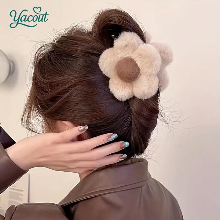Pince cheveux fleur douce moelleuse mode premium multicoleur