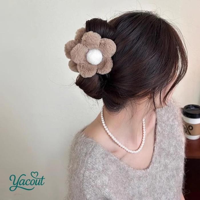 Accessoire coiffure fleur moelleuse douce qualité premium multicoleur