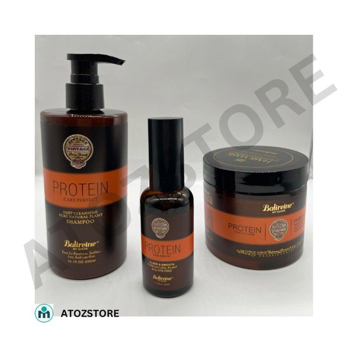 Pack Cheveux Balireine shampoing 300ml + masque 250 ml + sérum 50 ml PROTEIN, Sans sulfate