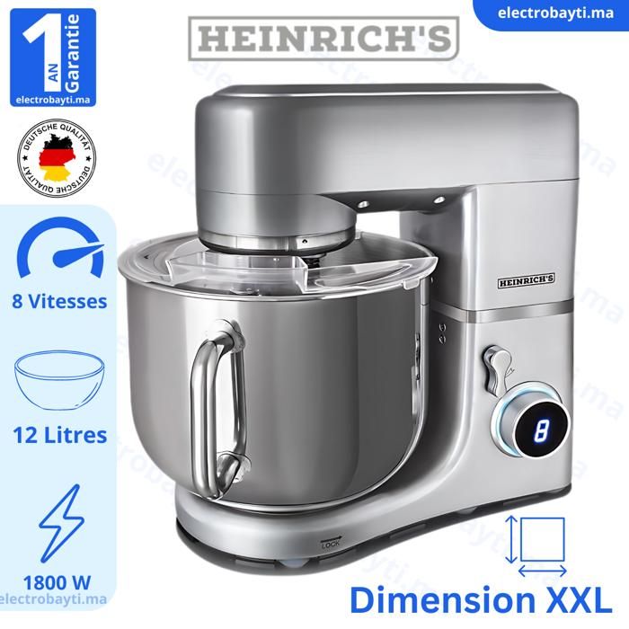 Heinrichs - Robot Pétrin Multifonctions - 12L - 1800W