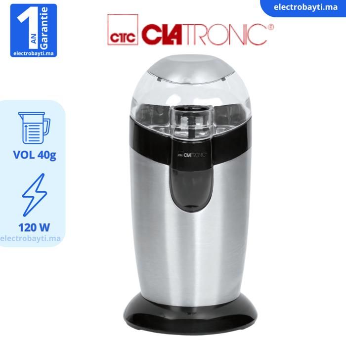Clatronic - Moulin à café électrique avec lames en acier inoxydable