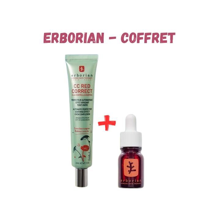 ERBORIAN - Coffret CC Red Correct 45ml + Skin Therapy 10ml