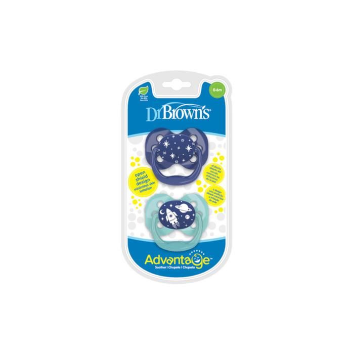 Dr Brown's 2 Sucette Advantage Blue & Vert 0-6m