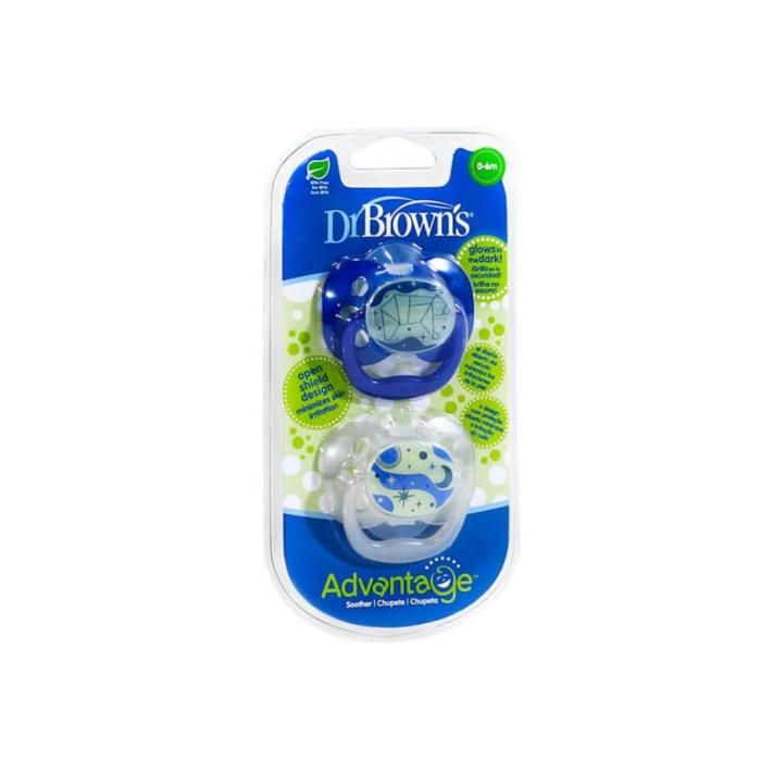 Dr Brown's 2 Sucette Advantage Ocean Bleu 0-6m