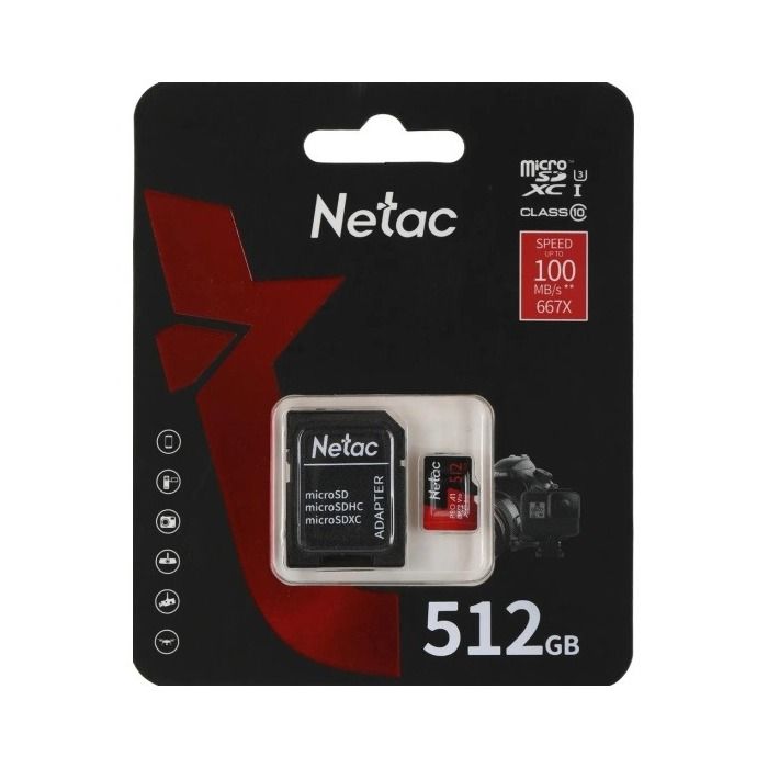 Carte mémoire - NETAC - P500 Extreme Pro - 512 Mo - V30 - UHS-I U3