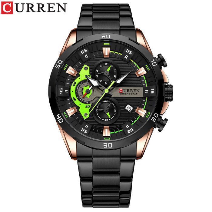 CURREN-montre à bracelet pour homme (noir marron)